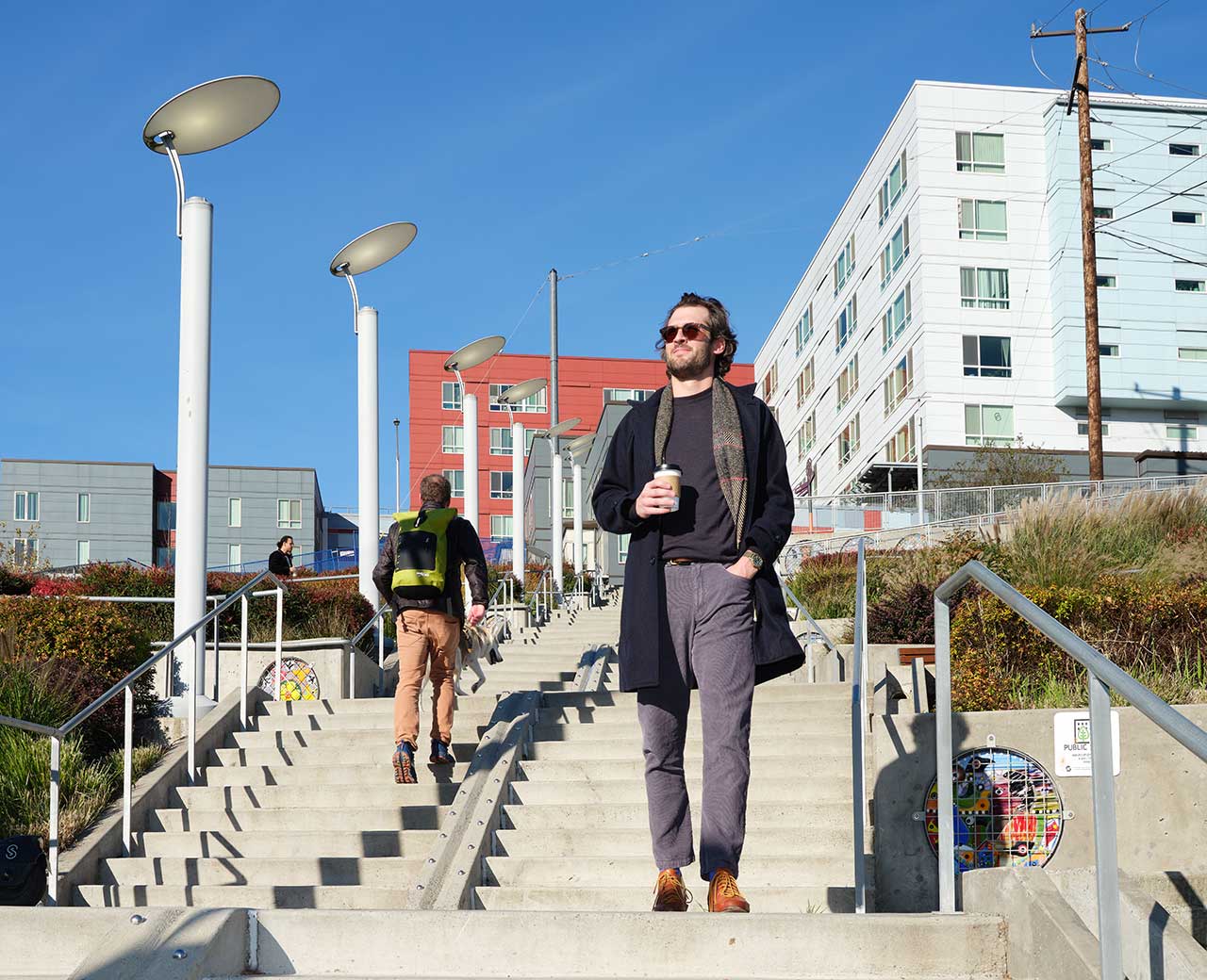 people on stairs