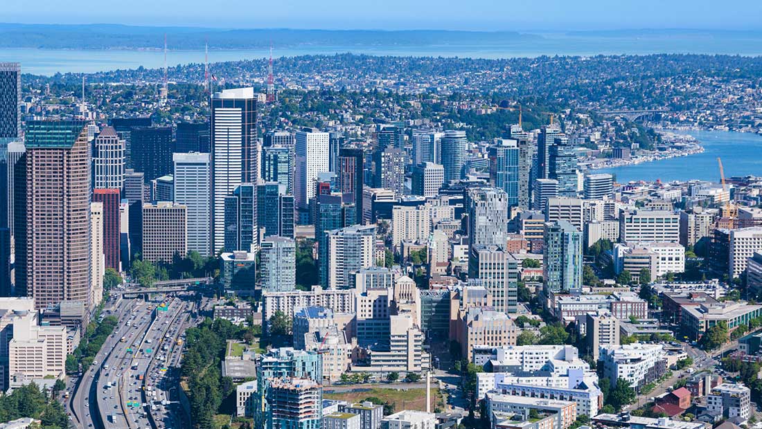 aerial view of first hill